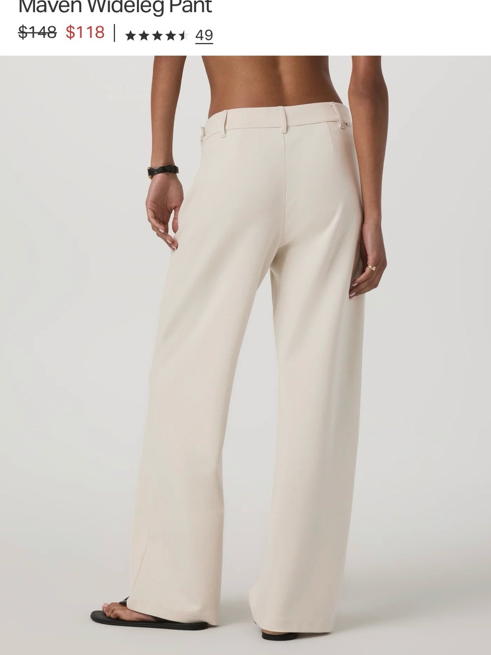 Vuori Cream Wide-Leg High-Rise Trousers - Picture 2 of 8